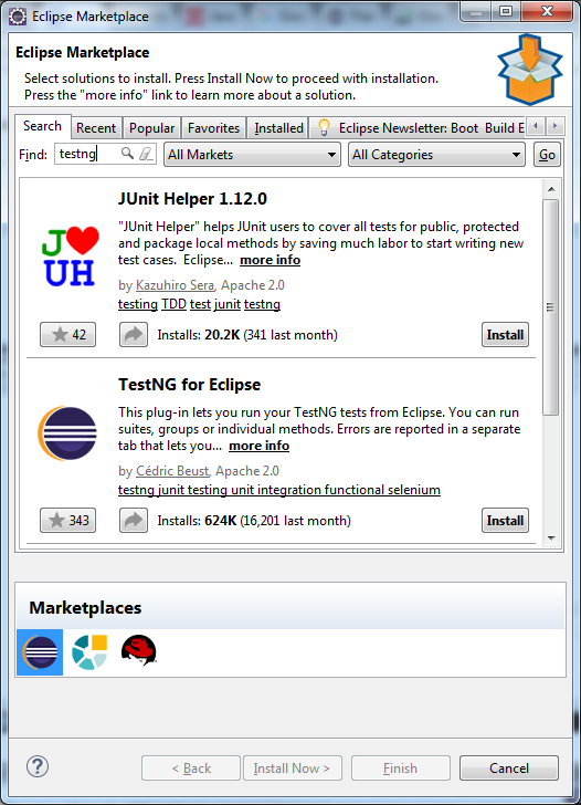 TestNG for Eclipse Marketplace