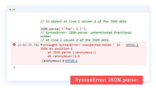 Json parsing error c