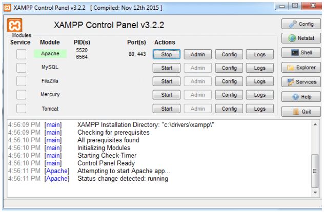 Run Apache on XAMPP