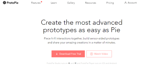 Protopie Website Mockup tool