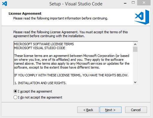 Visual Studio agreement