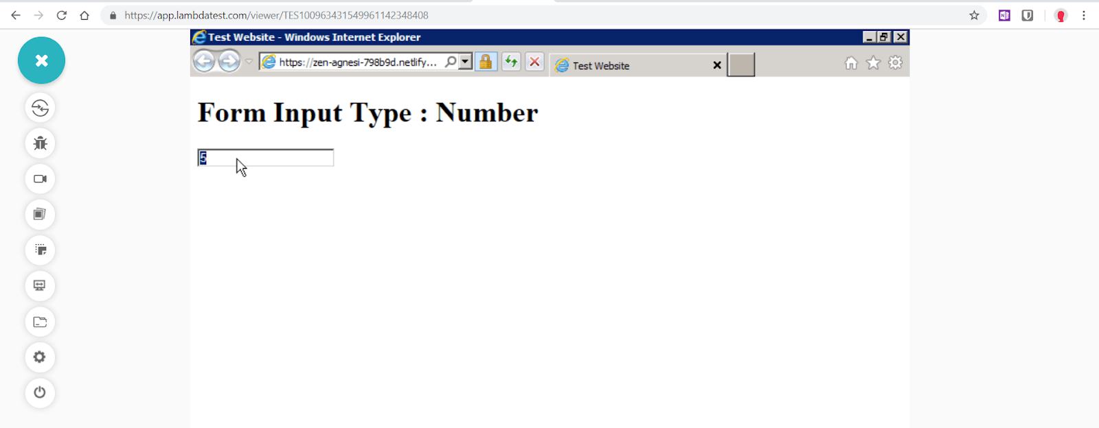 “Number” is not supported in Internet Explorer 9