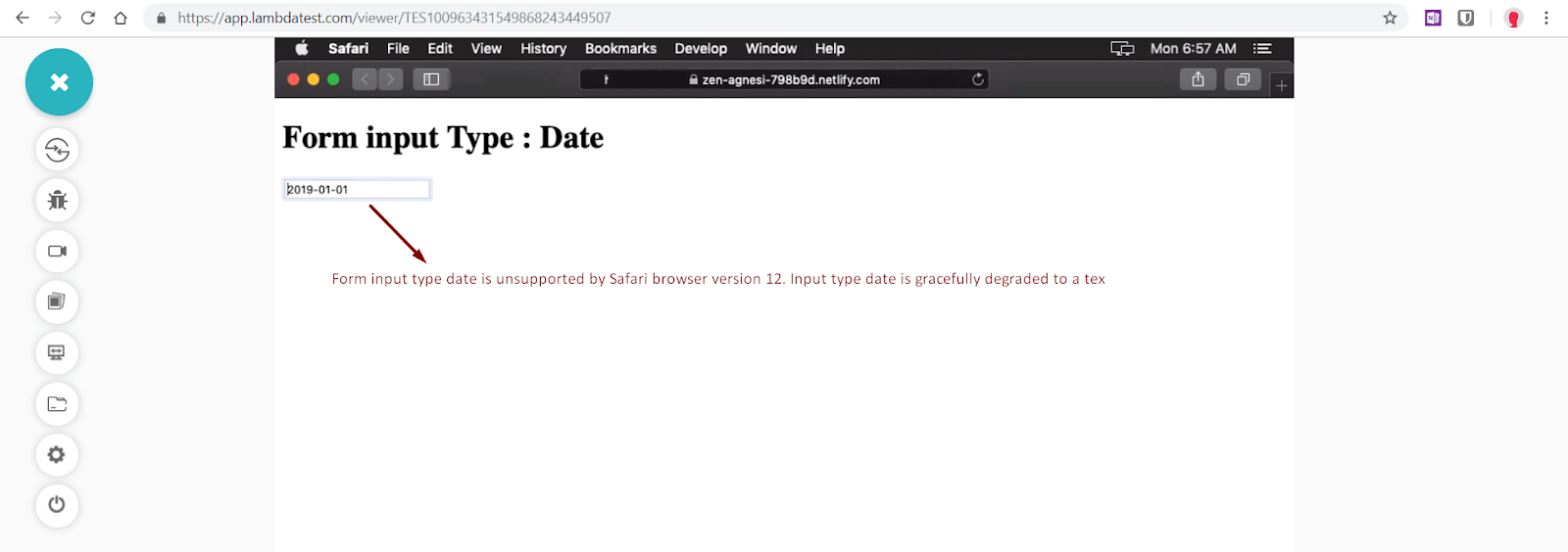 “Date” is not supported in Safari 12