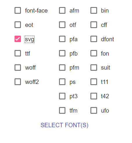 Converting WOFF/TTF/OTF INTO SVG