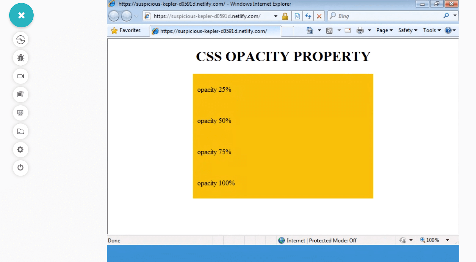 CSS Opacity Background Color