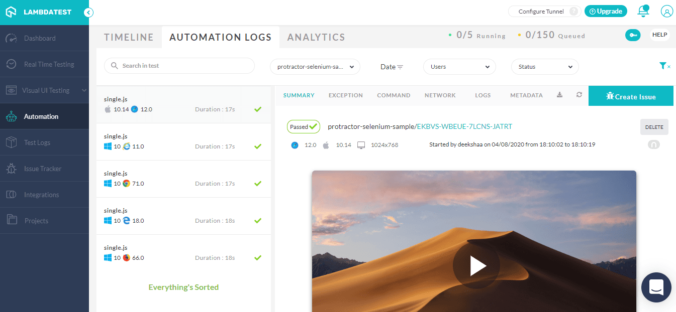 Automation Dashboard