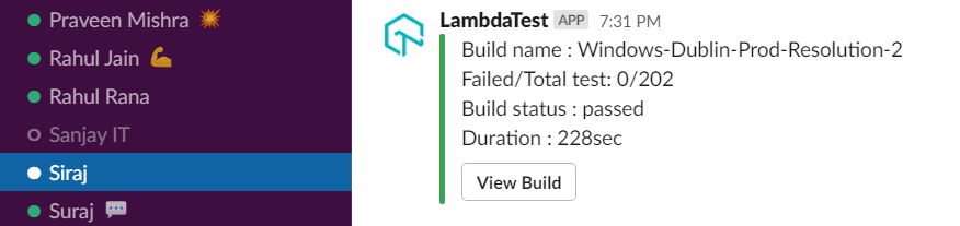 Slack-integration with LambdaTest