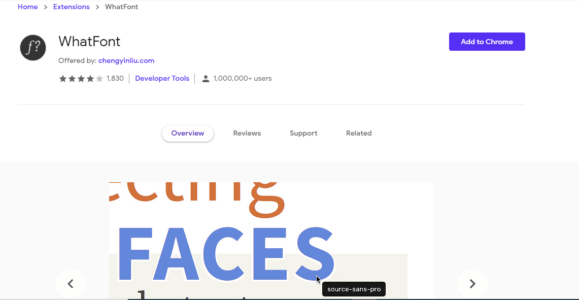 WhatFont Extension