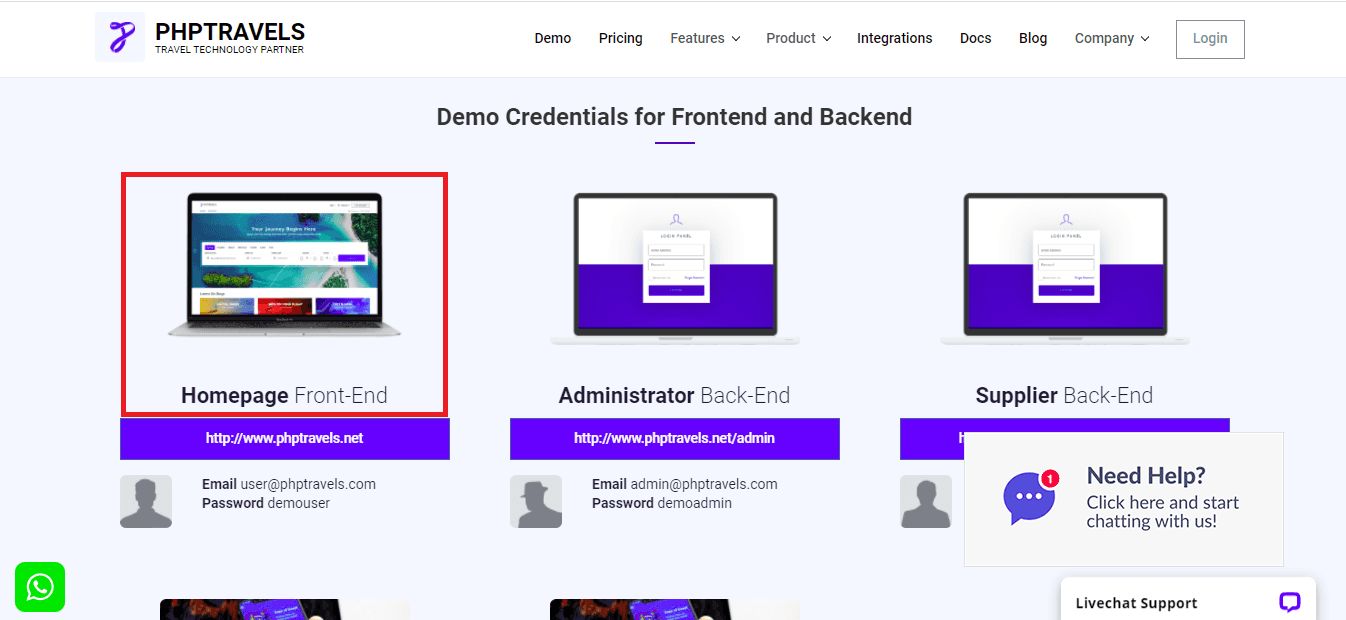 Homepage Front-End