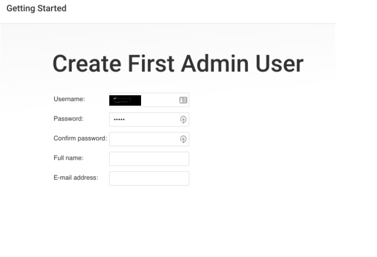 Creating Admin User
