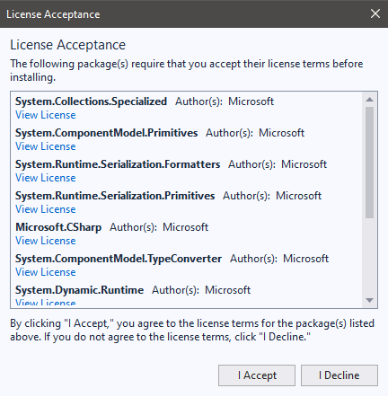 Selenium WebDriver License Acceptance