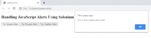 JavaScript Alert in Selenium WebDriver Using Python | LambdaTest