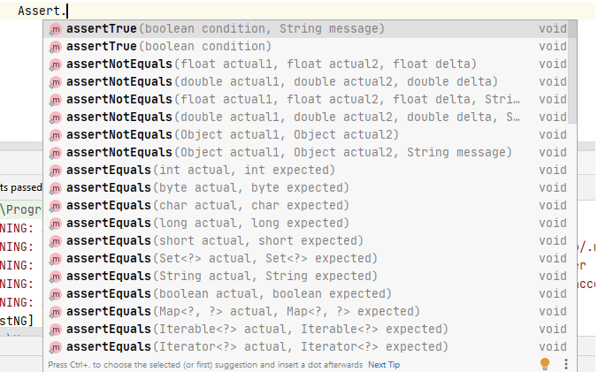 Asserts in Selenium WebDriver