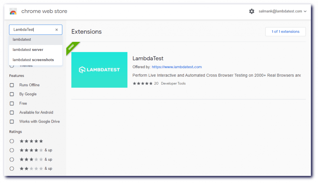 LambdaTest Chrome Extension