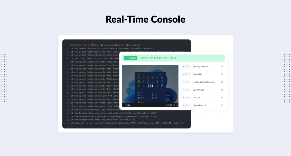 Real time Console