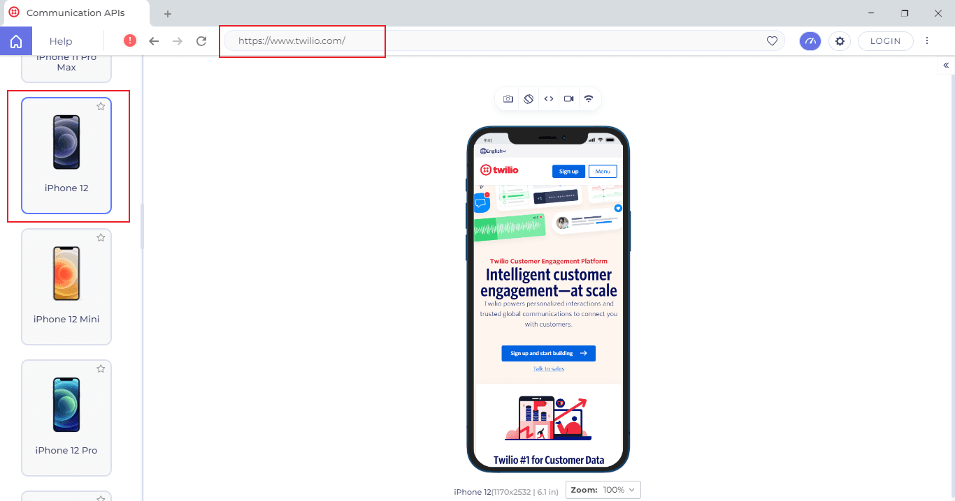 To debug the website, click the debugger button.