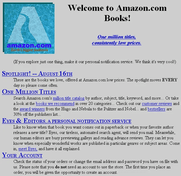 Amazon.com The year 1995