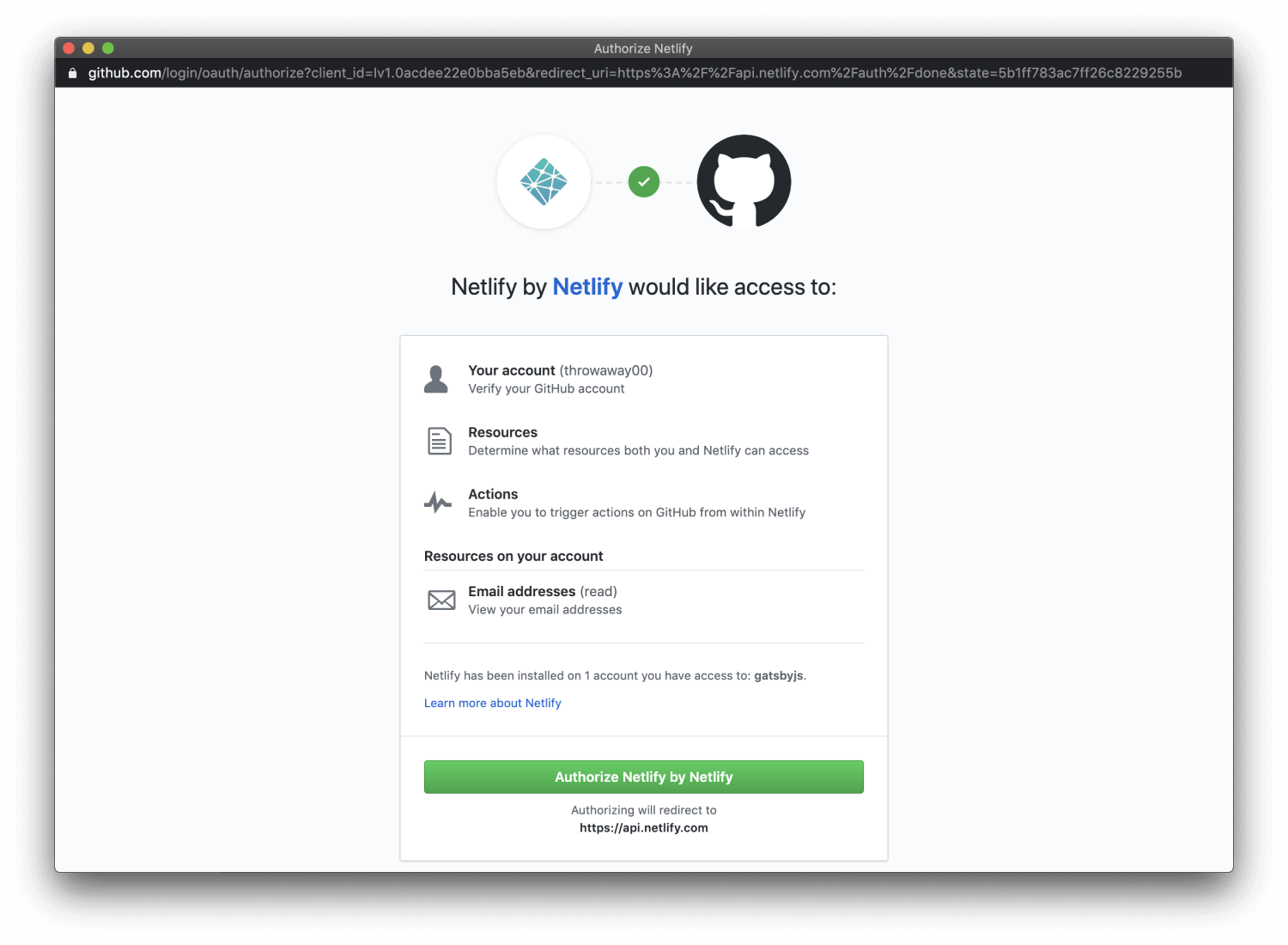 Authorize Netlify to get Data from GitHub