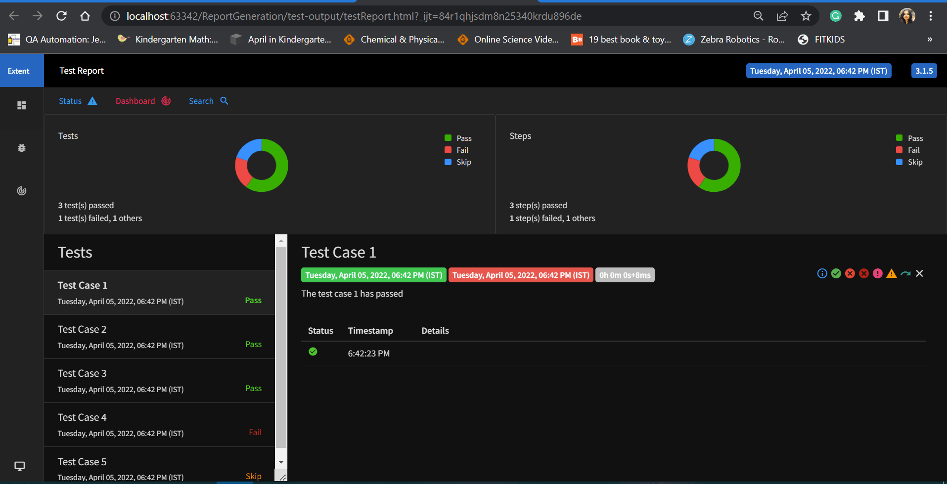 Extent Report with Dark THEME 