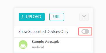 App Engine to view the supported devices for uploaded apps