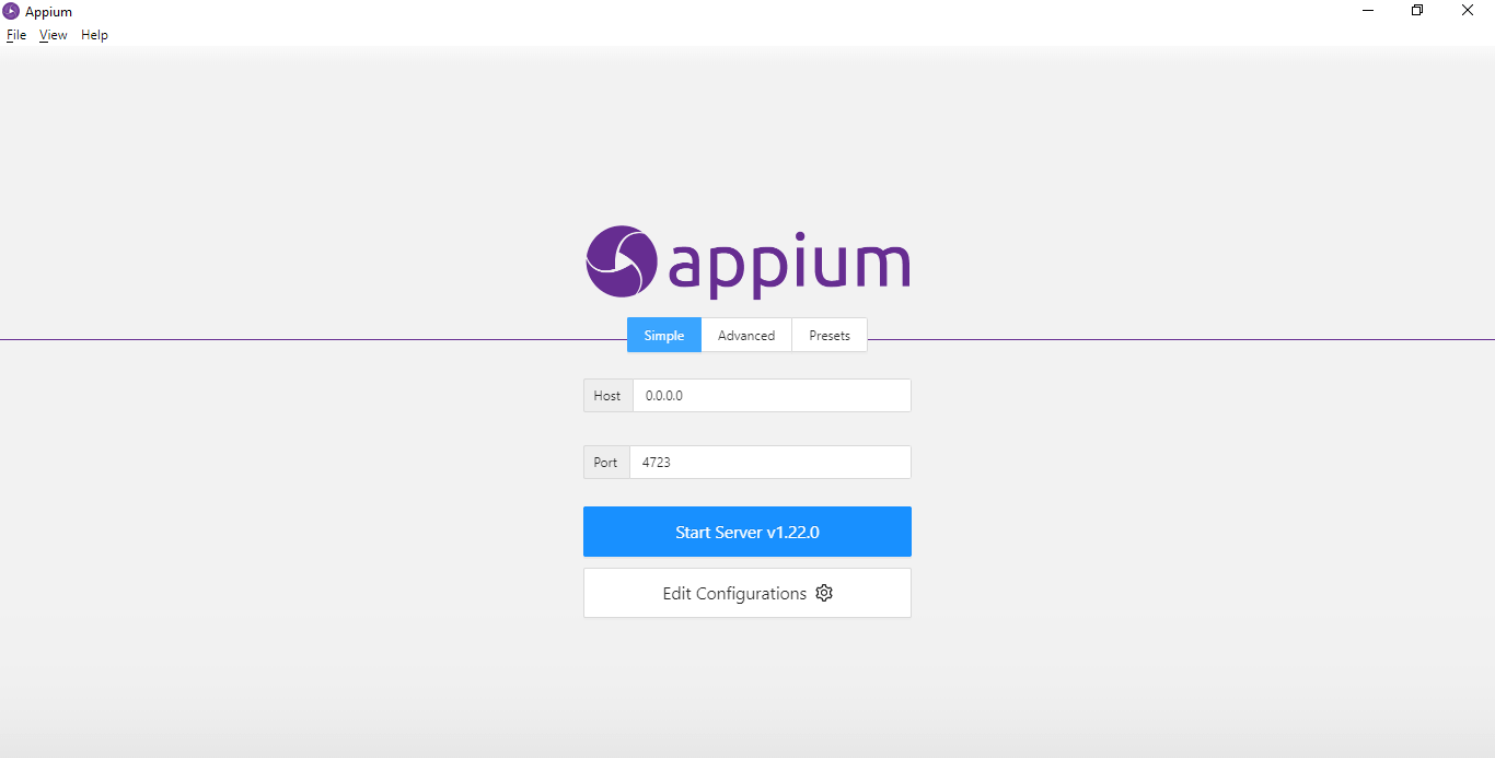 Appium Desktop app 