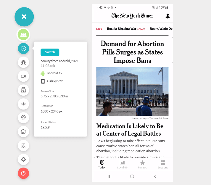 Installed - The New York Times app 