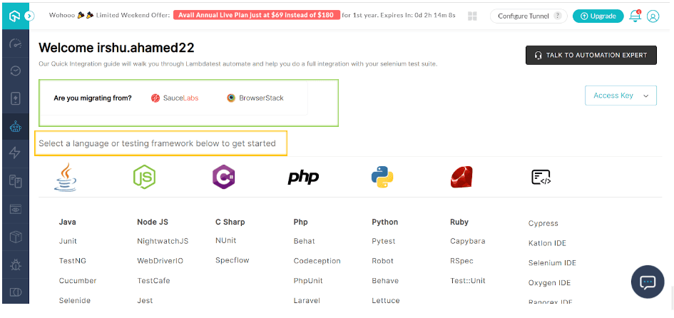 migrate your changes from either SauceLabs or BrowserStack