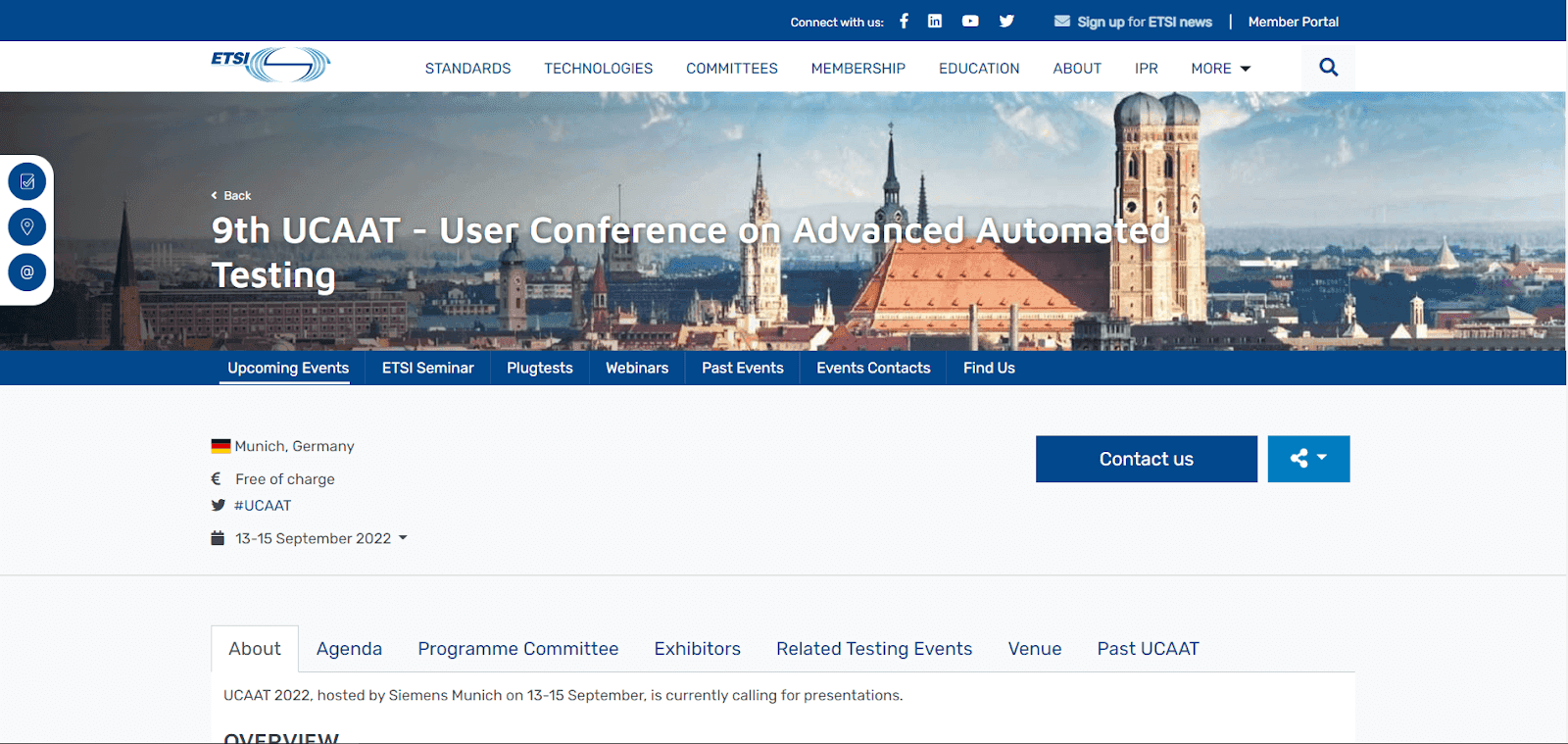 9th UCAAT - User Conference on Advanced Automated Testing