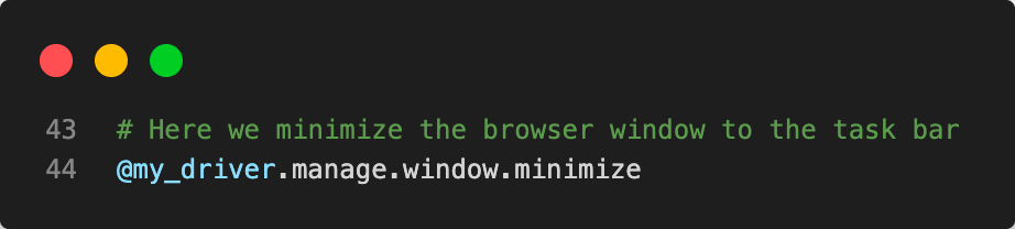 Code - Maximize browser in Selenium 