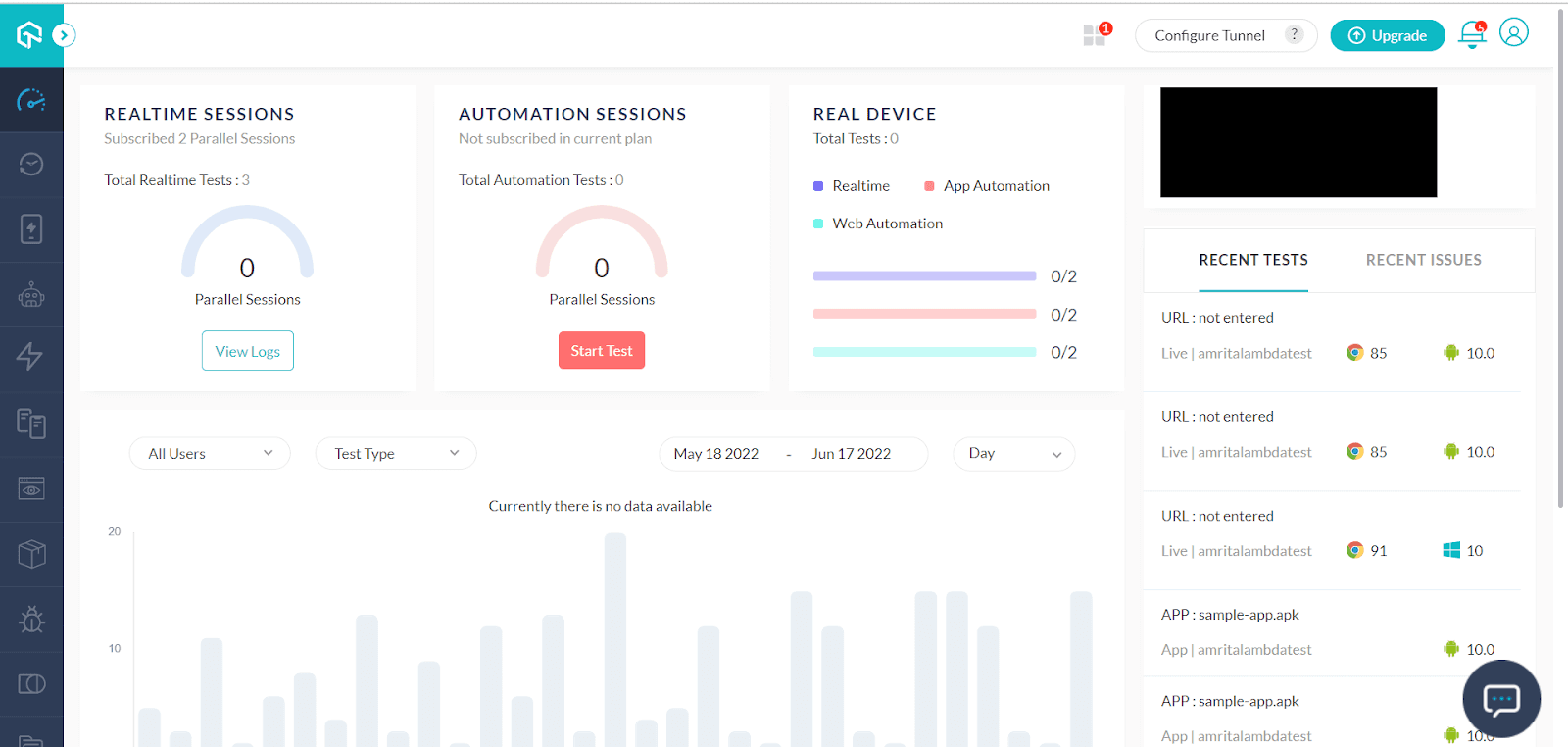 Log in to the LambdaTest platform