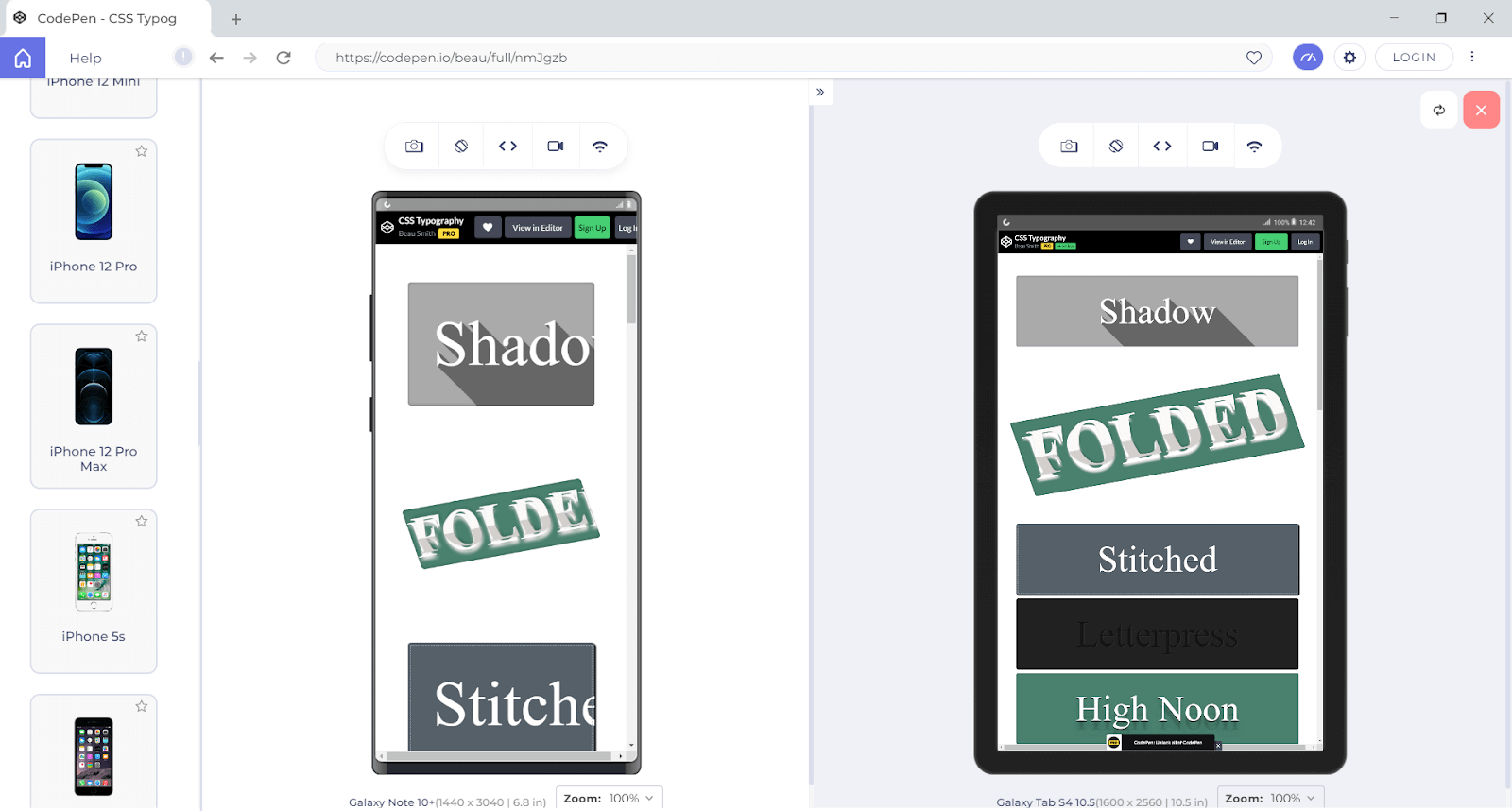 Using LT Browser to test CSS Typography and Encoding 