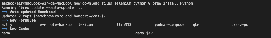 brew install Python