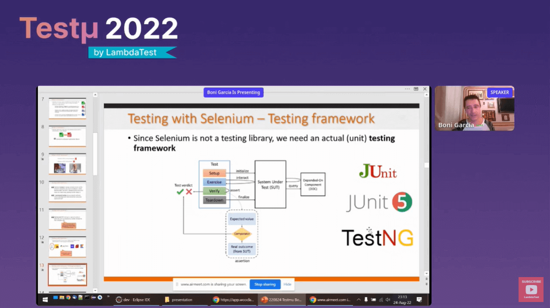 Unit testing framework