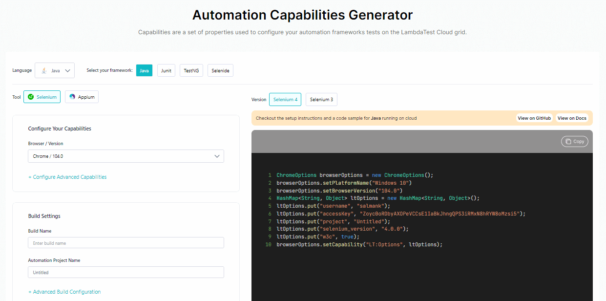 automation capabilities generator