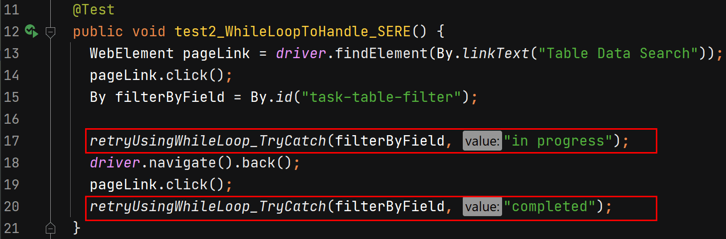 Figure 11 Test 2 Calls While Loop & Try-Catch Block 