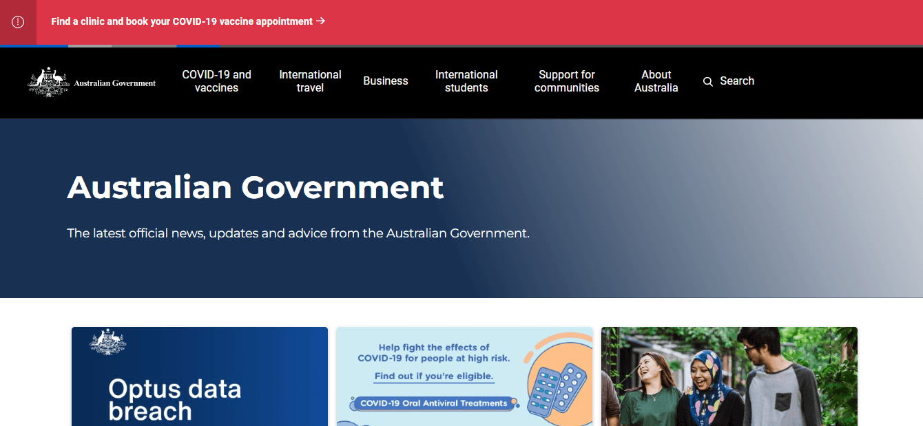 Government of Australia's website