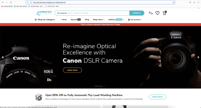  LambdaTest ECommerce Playground