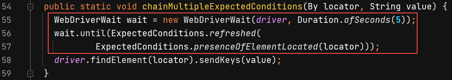 Multiple Expected Condition Methods "refreshed" & presenceOfElementLocated