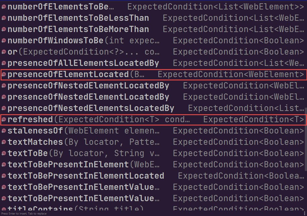 Expected Condition Methods