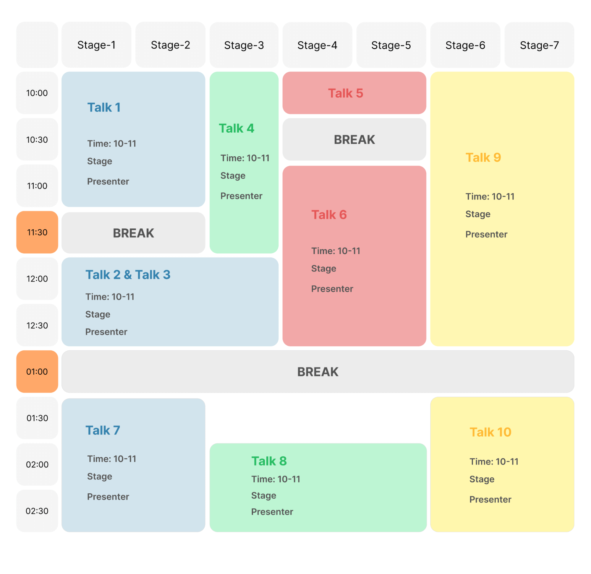 conference scheduler with CSS grid