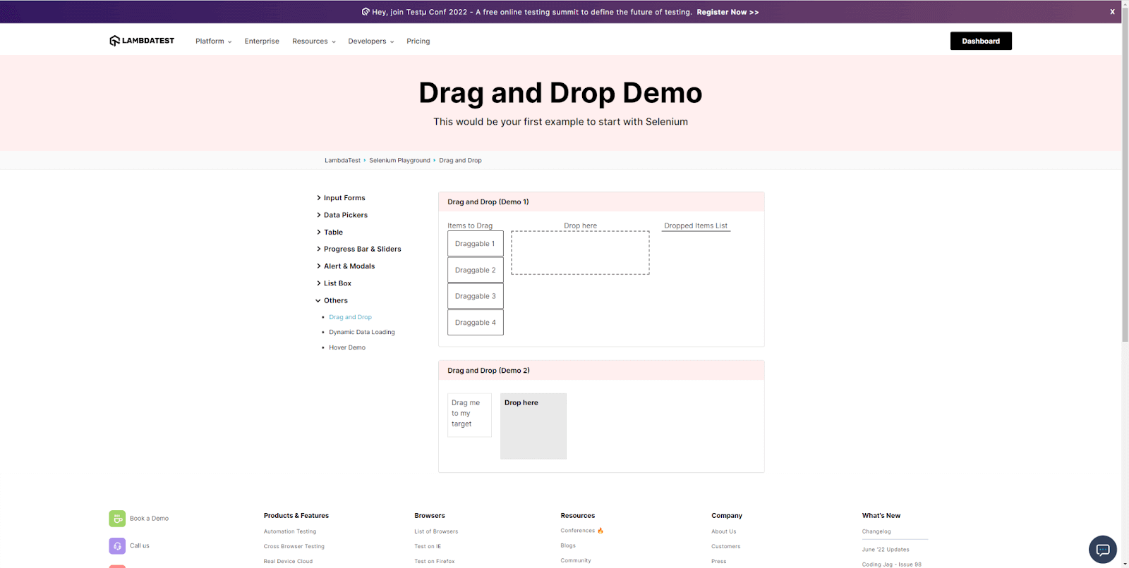 Drag and Drop Demo