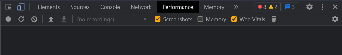 Performance tab