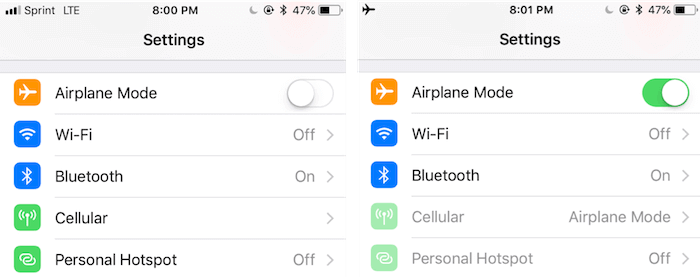 Airplane mode