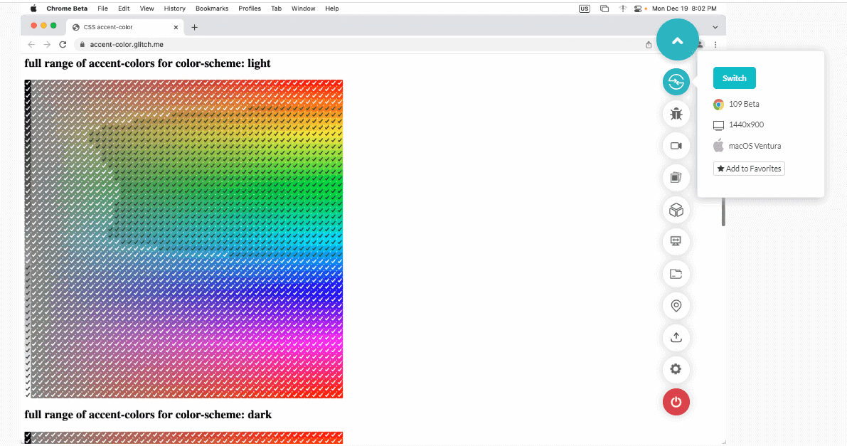CSS accent color on LambdaTest’s Real Time Testing
