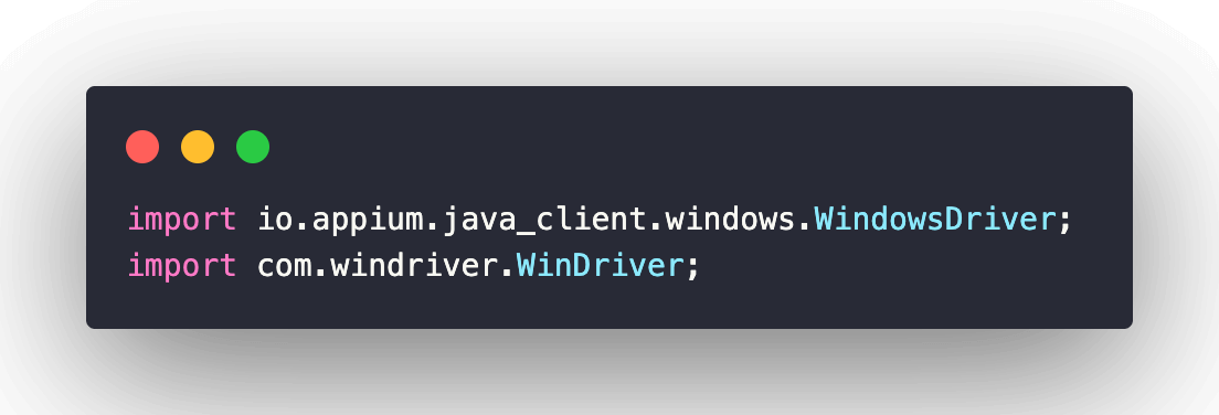 WindowsDriver class from io.appium.java_client.windows package
