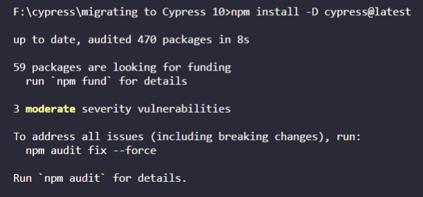 cypress npm