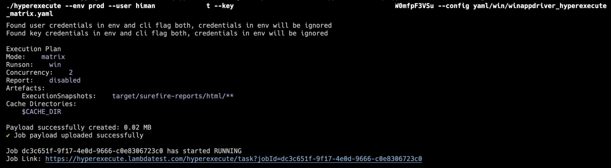 Notepad and ClassicCalculator executed in parallel on HyperExecute grid