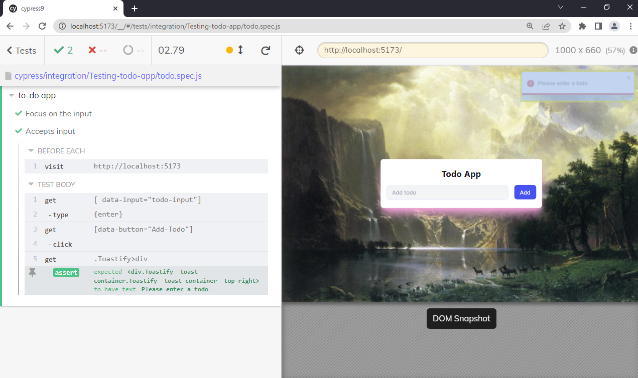 cypress 9 testing todo app