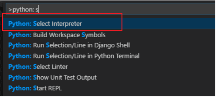 command palette in VS Code