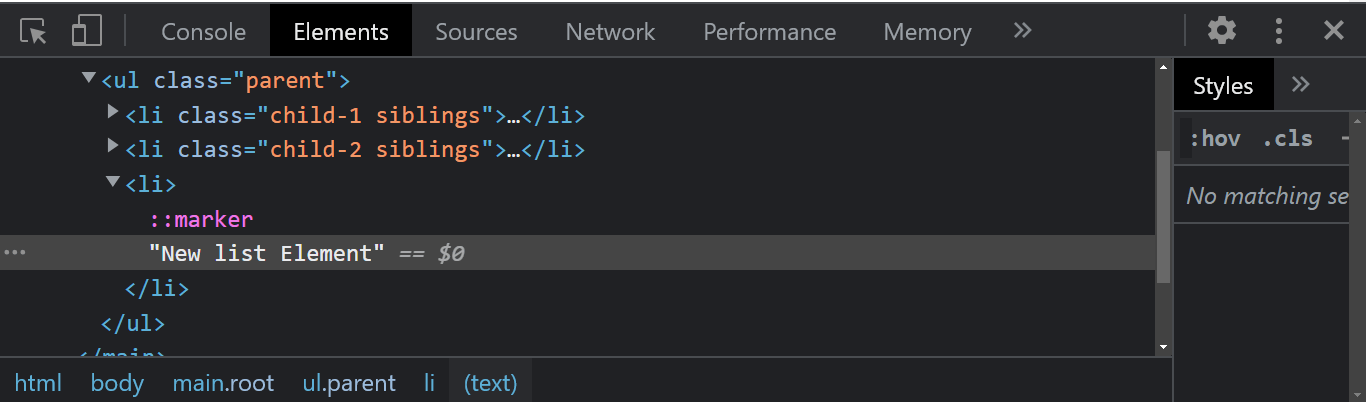 node.appendChild() method